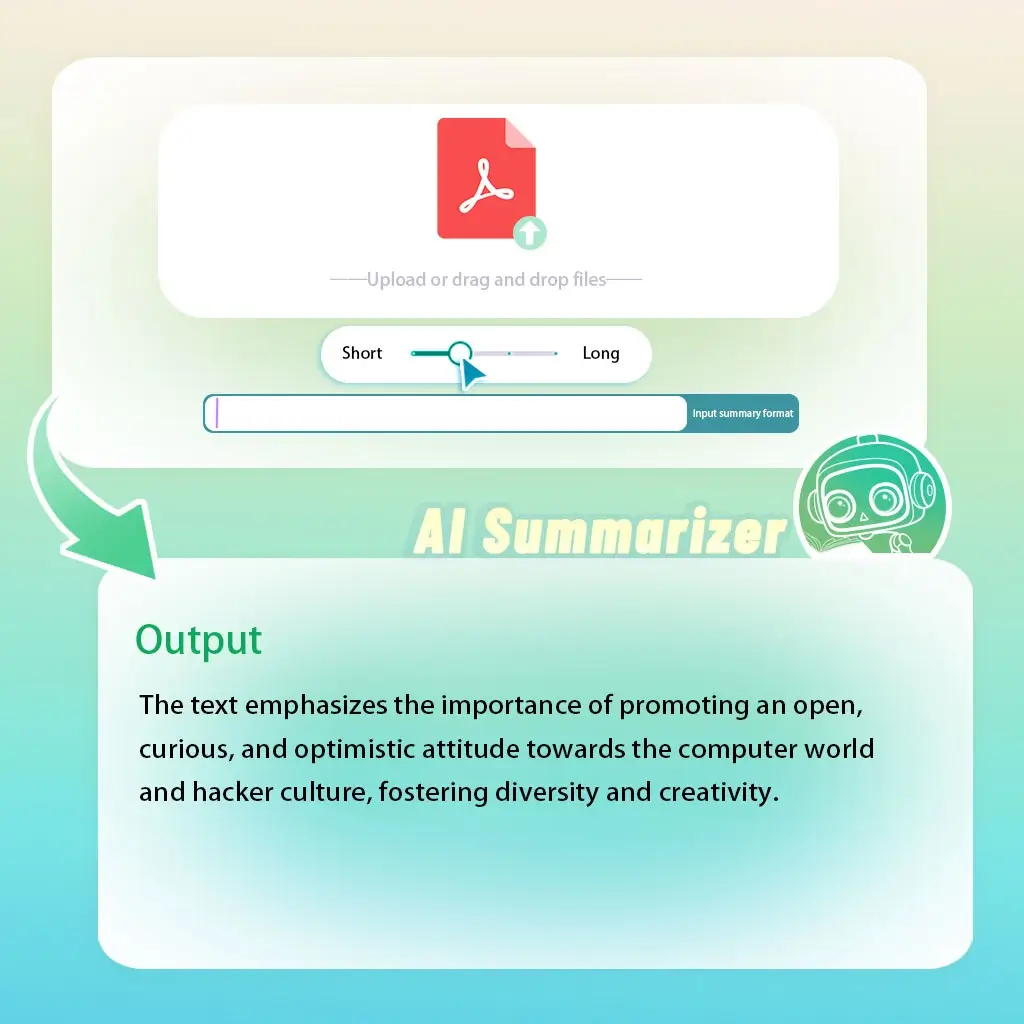 AI pdf summarizer feature: customize pdf summary length