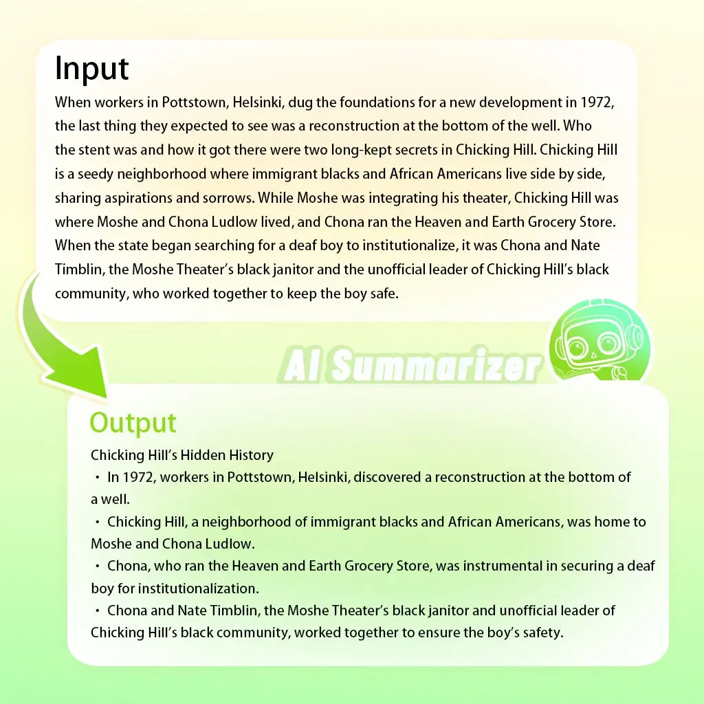 Extract key points using AI text summarizer